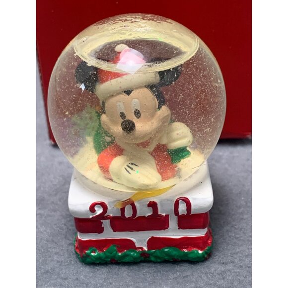 Disney Mickey Mouse Snow Globe 2010 Joy Of Giving Exclusive Christmas Decoration - Picture 2 of 9